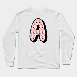 Love Pattern A Alphabet Text Design Long Sleeve T-Shirt